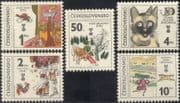 Czechoslovakia 1981 Children's Books/ Horse/ Cats/ Cattle/ Cockerel/ Hedgehog/ Art 5v set (n44160)