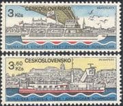 Czechoslovakia 1982 River Danube/ Boats/ Ferries/ Bridges/ Transport 2v set (n44170)