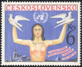 Czechoslovakia 1982 UN/ Peace/ Doves/ Disarmament/ Birds/ Animation 1v (n44701)