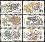 Czechoslovakia 1983 Nature Protection / Birds / Frog / Moth / Flowers / Deer 6v set n38268