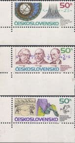 Czechoslovakia 1987  Mathematicians/ Mathematics/ People/ Clock  3v set  (n46605)