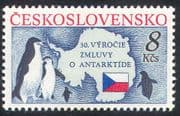 Czechoslovakia 1991 Antarctic Treaty / Penguins / Flag / Map / Birds 1v (n23623)
