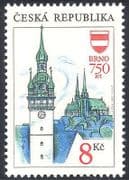 Czechoslovakia 1993 Brno / Church / Clock Tower / Buildings / Architecture 1v (n40987)