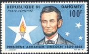 Dahomey 1965 Abraham Lincoln/ Politics/ Politicians/ People/ History/ Flames 1v (n43593)