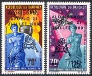 Dahomey 1969 Apollo 11 / Moon Landing / Space / Rockets / Statue 2v set o / p (n40933)