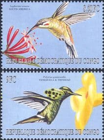 Democratic Republic of Congo 2000  Birds/ Hummingbirds/ Nature/ Wildlife  2v set  (b9788q)