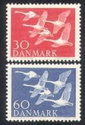 Denmark 1956 Northern Countries Day / Swans / Birds / Nature / Wildlife 2v set (n38625)