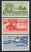 Denmark 1960 Food Fair / Farming / Tractor / Crops 3v n31681