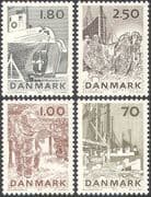 Denmark 1978 Fishing Industry/ Commerce/ Business/ Harbour/ Boats/ Nets/ Nautical/ Transport 4v set (n42646)