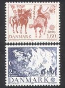 Denmark 1981 Europa / Horses / Tilting / Bonfire / Festivals / Animation 2v set (n39091)