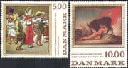 Denmark 1984 Art/ Paintings/ Carnival/ Pierrot/ Clowns/ Cow/ Cattle/ Artists 2v set (n30044)