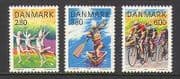 Denmark 1985 Sports / Cycling / Canoe / Bike / Transport / Leisure 3v set (n20250)