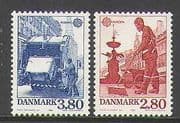Denmark 1986 Europa / Refuse Truck / Motors / Motoring / Transport Workers 2v set n23564