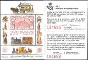 Denmark 1987  Steam Engine/ Rail/ Railways/ Transport/ Building   1v m/s + ticket  (n40899)