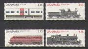 Denmark 1991 Trains/ Steam Engines/ Locomotives/ Rail/ Railways/ Transport 4v set (n20262)
