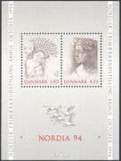 Denmark 1992 Queen Margaret I/ Painting/ Statue/ Art/ StampEx 2v m/s (n42649)