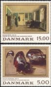 Denmark 1994 Bendz/ Marstrand/ Artists/ Painters/ Art/ Room/ Woman 2v set (n20900)