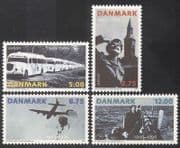 Denmark 1995 Europa / Buses / Plane / Parachute / Boat / Peace / Freedom / Transport 4v n39073