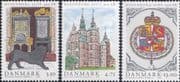 Denmark 2006 Rosenborg Castle/ Architecture/ Buildings/ Art/ Coat-of-Arms 3v set (n44803d)