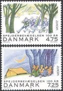 Denmark 2007 Europa/ Scouting 100th Anniversary/ Scouts/ Youth/ People/ Camping 2v set (n42650)