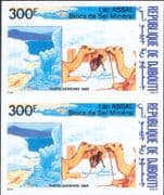 Djibouti 1989 Lake Assal/ Camels/ Salt/ Minerals/ Animals 2 x 1v IMPERFORATE pair (n46783)