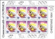 Dominica 1984 Disney/Donald 50th Anniversary/ Christmas/ Cartoons/ Animation 8v sht (d00283)