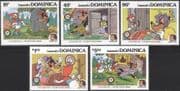 Dominica 1985 Disney/ Brothers Grimm/ Red Riding Hood/ Daisy Duck/ Donald/ Wolf 5v set (d00272)