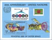 Dominica 1985 United Nations 40th/ Apollo-Soyuz 10th/ Space/ Flags 1v m/s (b518)