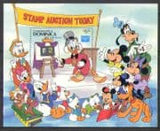 Dominica 1986 Disney/ Mickey/ Pluto/ Stamp Auction/ Cartoons/ Animation 1v m/s (n26746)