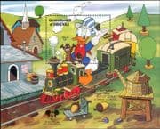 Dominica 1987 Disney/ Donald/ Cartoons/ Trains/ Steam/ Rail/ Railways/ Animation 1v m/s (b413a)