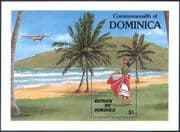Dominica 1988 Reunion '88 Tourism Programme/ Plane/ Belaire Dancer/ Dancing/ Palm Trees/ Palms/ Aircraft/ Transport 1v m/s (n41803)
