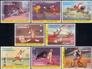 Dominica 1992 Disney/ Goofy/ Films/ Cinema/ Animation/ Cartoons 9v set (b2033p)