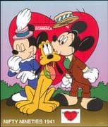 Dominica 1997 Disney/ Mickey/ Love/ Hearts/ Animation/ Cartoons/ Films 1v m/s (ad1104)