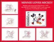 Dominica 1997 Disney/ Mickey/ Minnie/ Love/ Hearts/ Animation/ Cartoons/ Films/ Cinema 1v m/s n26750