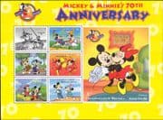 Dominica 1998 Disney/ Mickey Mouse 70th/ Cartoons/ Animation/ Films/ Cinema 7v sht (b6301d)