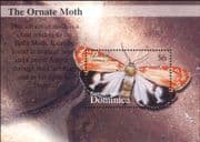 Dominica 2002 Ornate Moth/ Moths/ Insects/ Nature/ Butterflies 1v m/s (b9909g)
