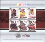 Dominica 2010 NASCAR/ Stock Cars/ Sports/ Racing/ Motoring/ Transport 6v m/s (n41556)