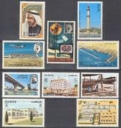 Dubai 1970 Planes / Ship / Boats / Bridge / Hospital / Radio / Transport / Mosque 10v (n40900)