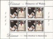 Easdale (GB, Local) 1997 Diana, Princess of Wales/ Mother Theresa/ People 4v m/s (s2203)