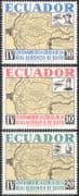 Ecuador 1964 Royal Court/ Maps/ Cartography/ People/ Heritage/ History 3v set (n41755)