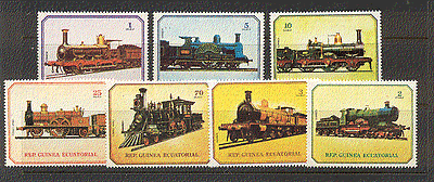 Equatorial Guinea 1978 TRAINS / Steam / Transport 7v n16167