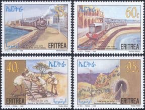Eritrea 1997  Trains/ Rail/ Railway/ Steam Engine/ Locomotive/ Transport  4v set  (n36530)