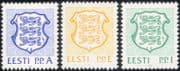 Estonia 1992 State Arms/ Lions/ Coats-of-Arms/ Heraldry/ Animals 3v set (ee1073)