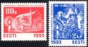 Estonia 1993 Christmas/ Greetings/ Churches/ Buildings/ Architecture 2v set (ee1084)