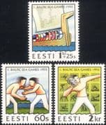 Estonia 1993 Sports/ Games/ Judo/ Basketball/ Sailing/ Shooting/ Boat 3v set (ee1081)