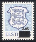 Estonia 1993 State Arms/ Lions/ Coats-of-Arms/ Heraldry/ Animals 1v surcharge (ee1077)