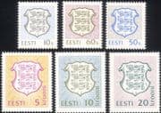 Estonia 1993 State Arms/ Lions/ Coats-of-Arms/ Heraldry/ Animals 6v set (ee1079)