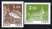 Estonia 1994 Christmas/ Greetings/ Churches/ Buildings/ Architecture 2v set (n31070)
