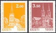 Estonia 1995 Christmas/ Greetings/ Churches/ Buildings/ Architecture 2v set (ee1114)
