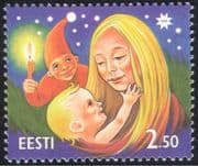 Estonia 1996 Christmas/ Greetings/ Mother/ Child/ Elf/ Candle/ Flame/ Animation 1v (ee1019)